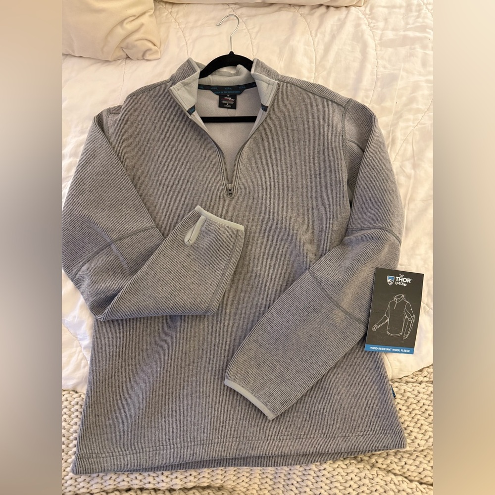 Kuhl Men’s Light Gray Zip-Front Sweater